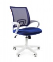 Кресло офисное CHAIRMAN 696 white: Обивка комбинированная: Сетчатый акрил TW-05 синий / Ткань TW-синий