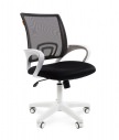 Кресло офисное CHAIRMAN 696 white: Обивка комбинированная: Ткань TW -11 черная / Сетчатый акрил - черный