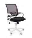 Кресло офисное CHAIRMAN 696 white:  Обивка комбинированная: Ткань TW -11 черная / Сетчатый акрил - серый
