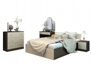 Мебель для спальни БАСЯ, вариант 3.  Фасад - Дуб белфорд // Цвет корпуса-Венге