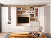 Гостиная Белла Ясень с угловым шкафом (Б5-ШхВхГ): 3950х2120х470