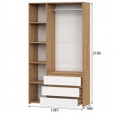 Шкаф 3-х ств. Некст 1 дуб золотой/белый (ШхВхГ): 1201х2100х460 мм