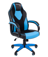 Игровое кресло геймера CHAIRMAN GAME 17, вставки голубые