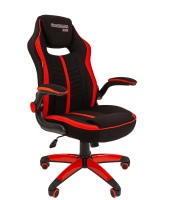 Игровое геймерское кресло  CHAIRMAN GAME 19. Ткань Стандарт черная / Ткань Стандарт красная.
