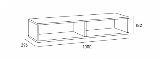 PL1000 Полка навесная 182х1000х296 мм