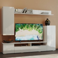 Гостиная "Диаманд" белый/цемент светлый