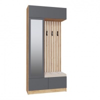 Прихожая Руэлла Центральная секция дуб крафт золотой/графит серый  (ШХВХГ) 1000×2200×400 мм