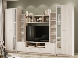 Гостиная "Зарина" Ясень белый. Размеры: 3406×2203×536 (ш×в×г)