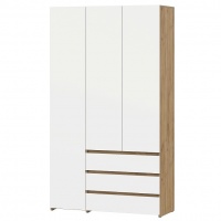 Шкаф 3-х ств. Некст 1 дуб золотой/белый (ШхВхГ): 1201х2100х460 мм