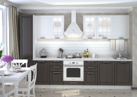 Фасады «Белое дерево» и «Венге», кухня «Прага»